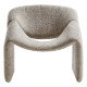 Contemporary Unique Curve Textured Khaki Chenile Accent Chair